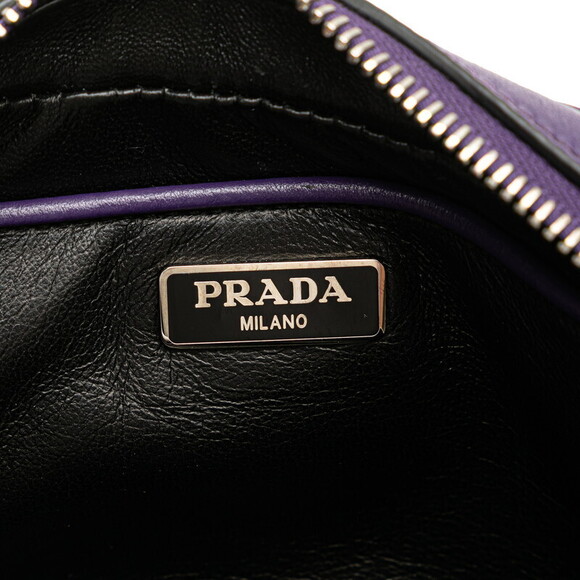 Prada Studded Crossbody Shoulder Bag Purple Leather - Picture 6 of 8